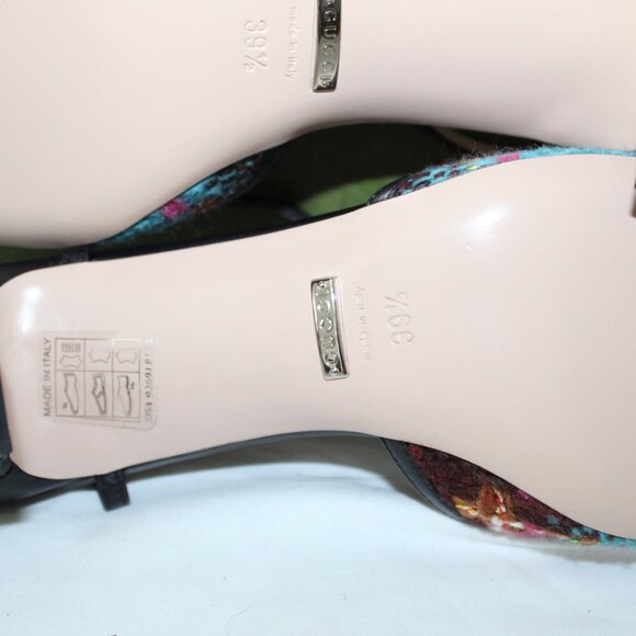 NWB Gucci GG Spicy Check GG Ankle Strap Heeled Pumps Charlotte 39.5 724851 - Picture 7 of 8